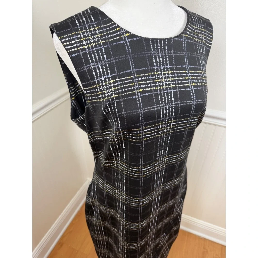 Tommy Hilfiger Plaid Sheath Dress‎ Womens Size 10 Sleeveless Career Office NWOT